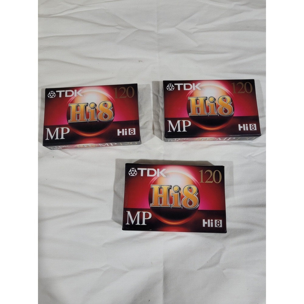3 New Sealed Blank TDK Hi8 MP 120 Camcorder Video Cassette Tape
